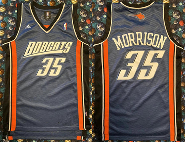 Men's Charlotte Hornets #35 Adam Morrison Navy Stitched Basketball Jersey